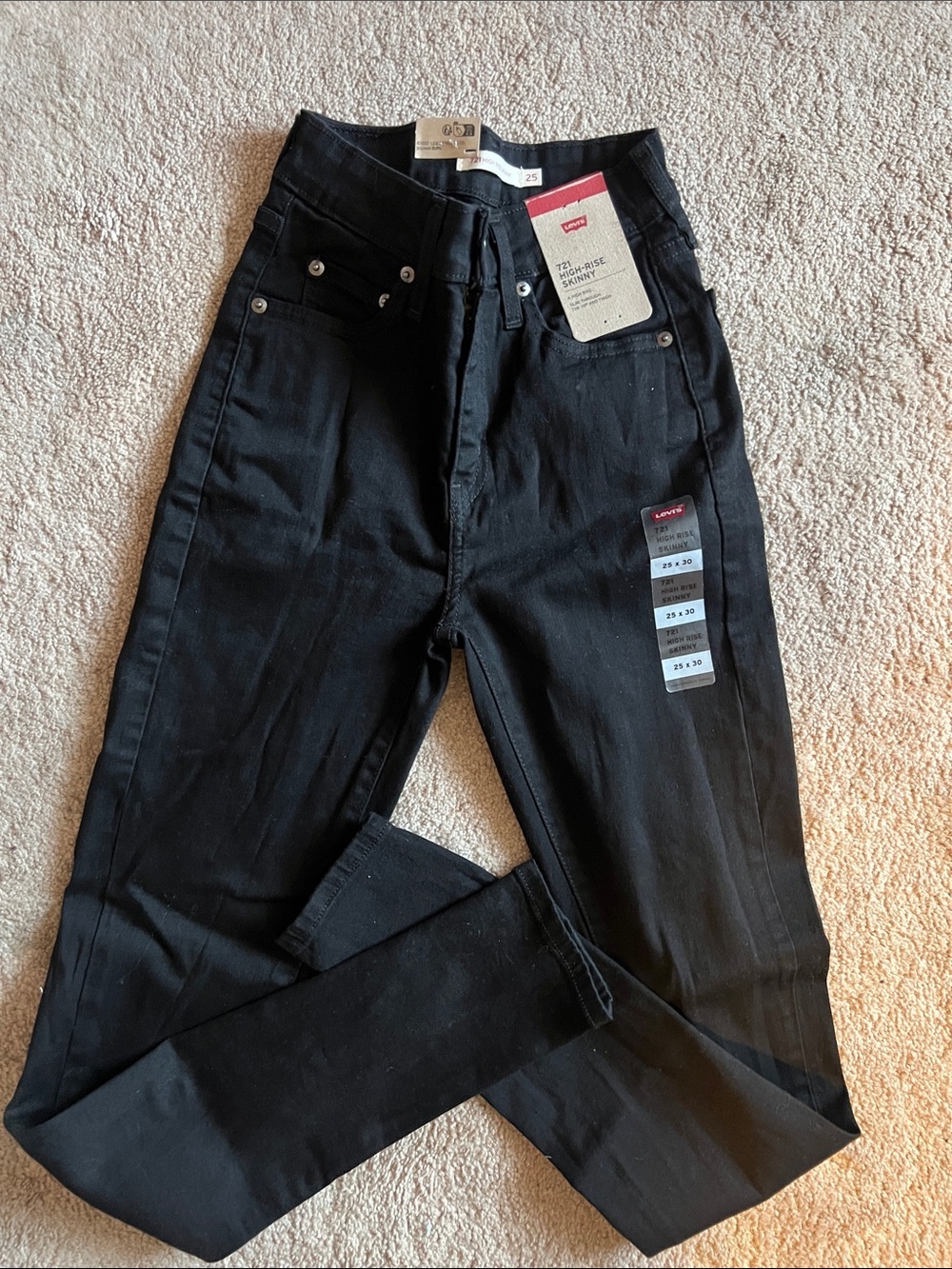 Levi's Black Skinny Jeans - High Rise 25x30